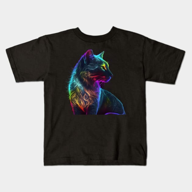 Majestic magic cat, Kids T-Shirt by ai1art